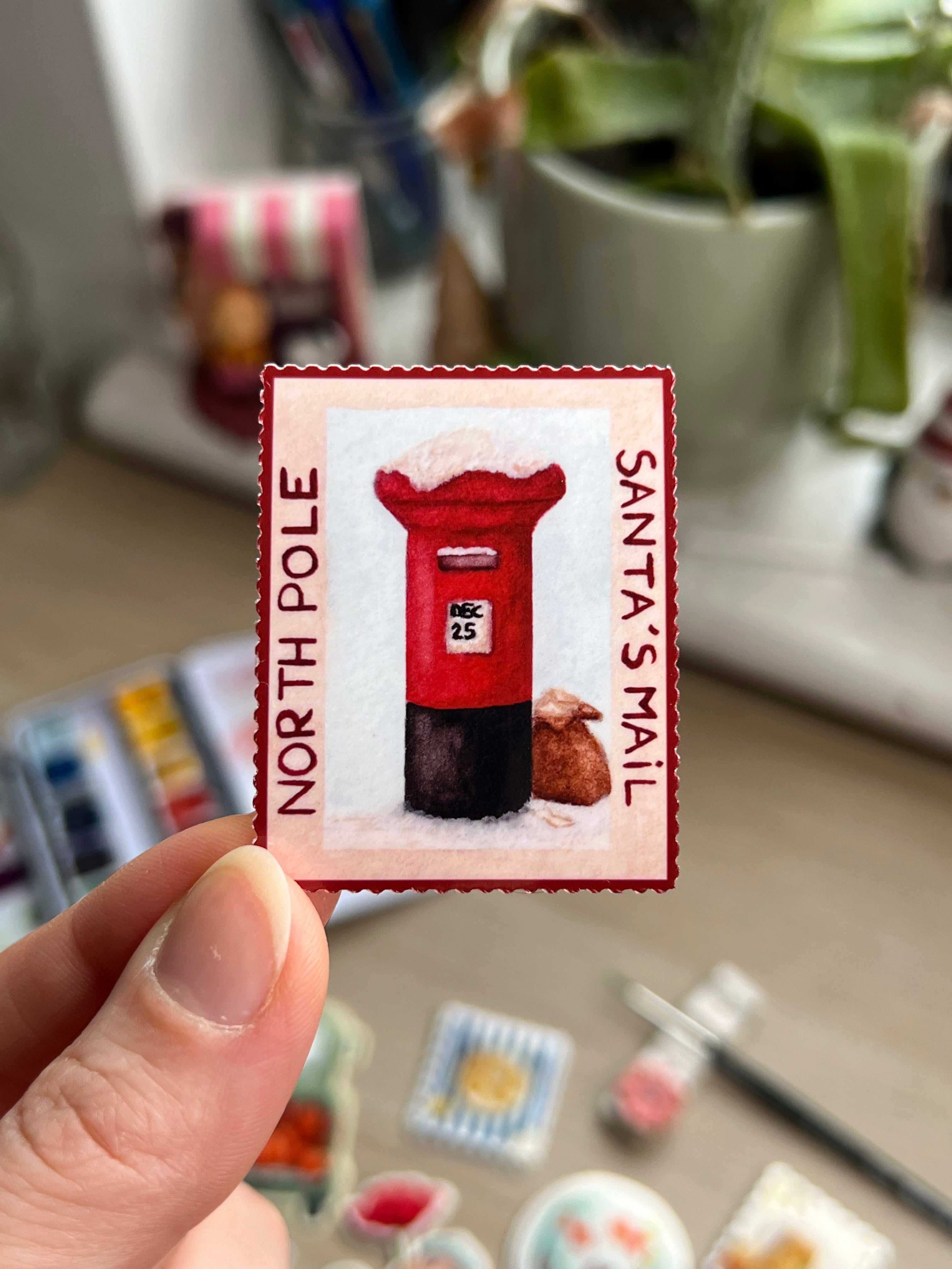 Santa's Mailbox Stamp Sticker